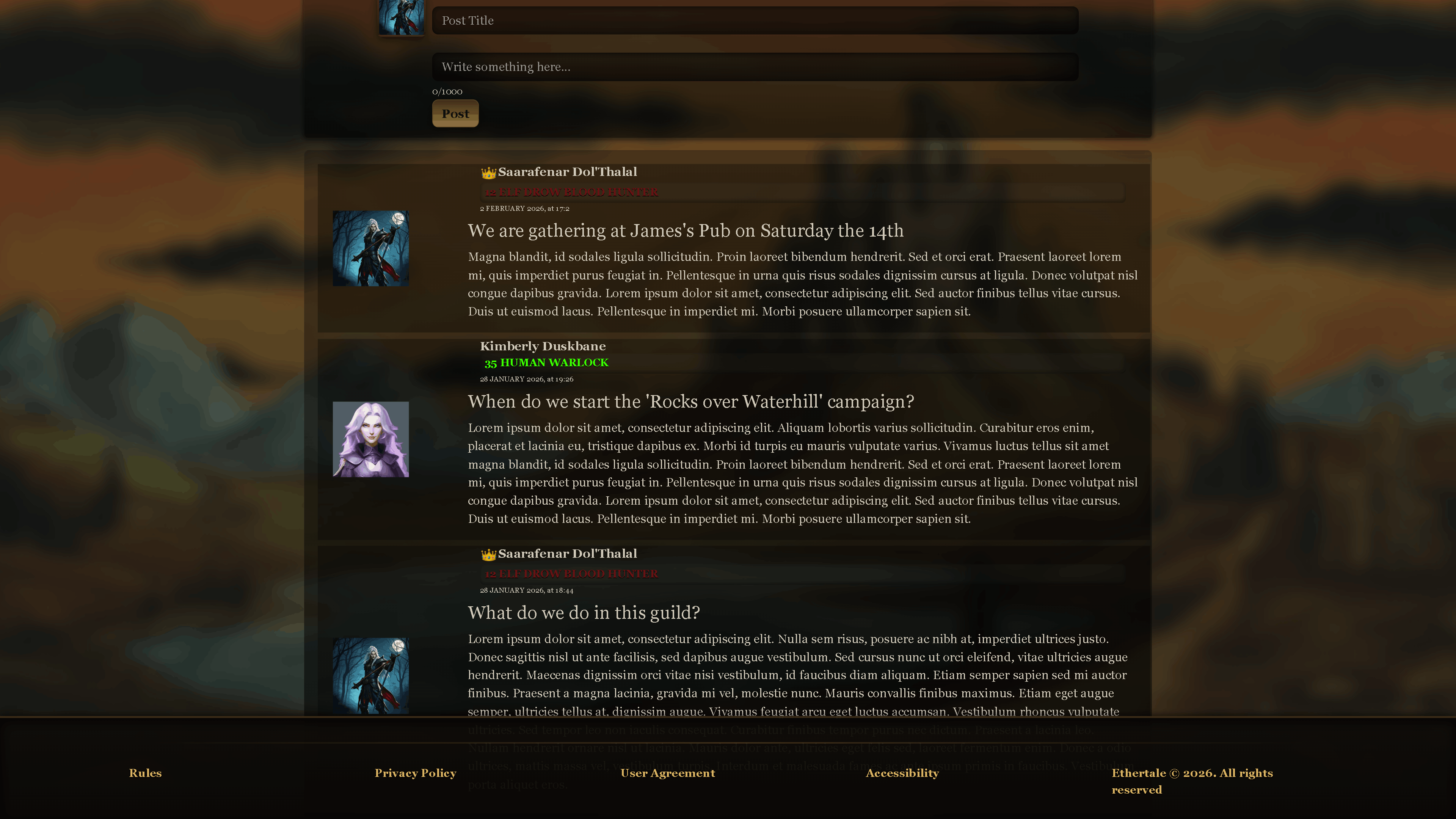 Example of several posts in a specific group.