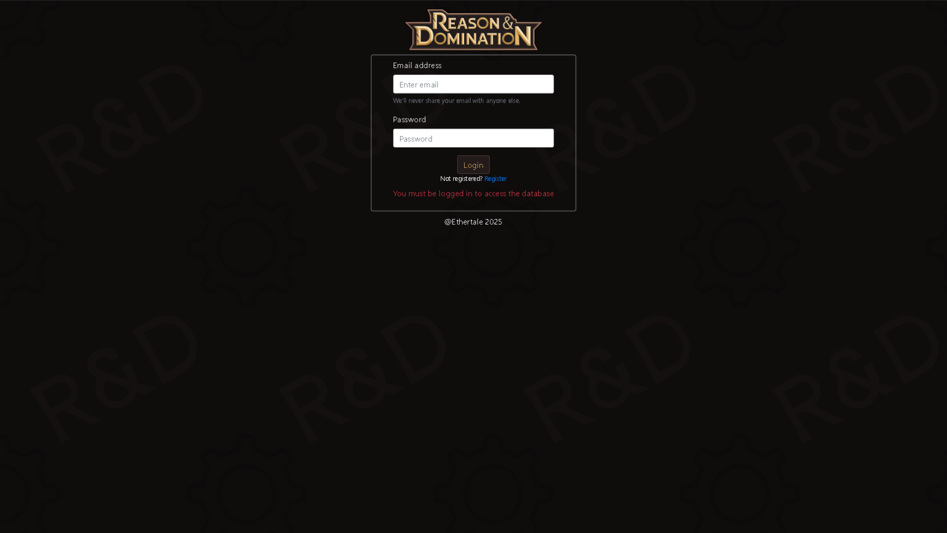 The user must log in before accessing the website. The login page is simple yet it checks if the name/password match with an existing user, linked along with exception handling.