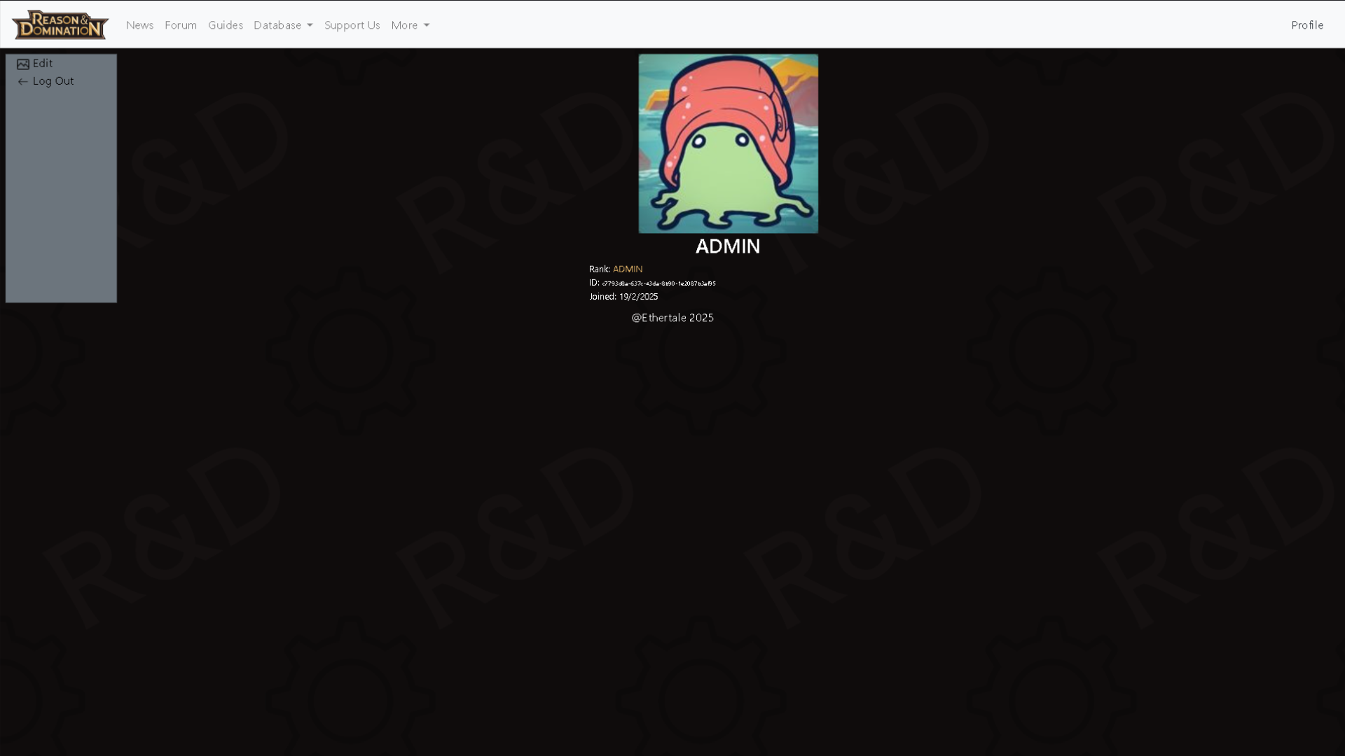 The profile page is very simple but allows the user to change their profile pic and only the admin is allowed to change any users information.