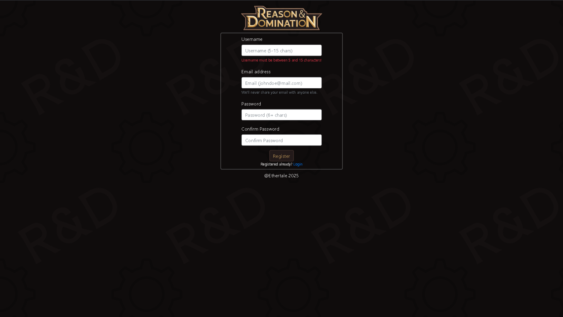 Registration has both front- and back-end checking for correct information and either does not allow the user to pass wrong info on the front- or the user gets redirected back with error from the back-end.